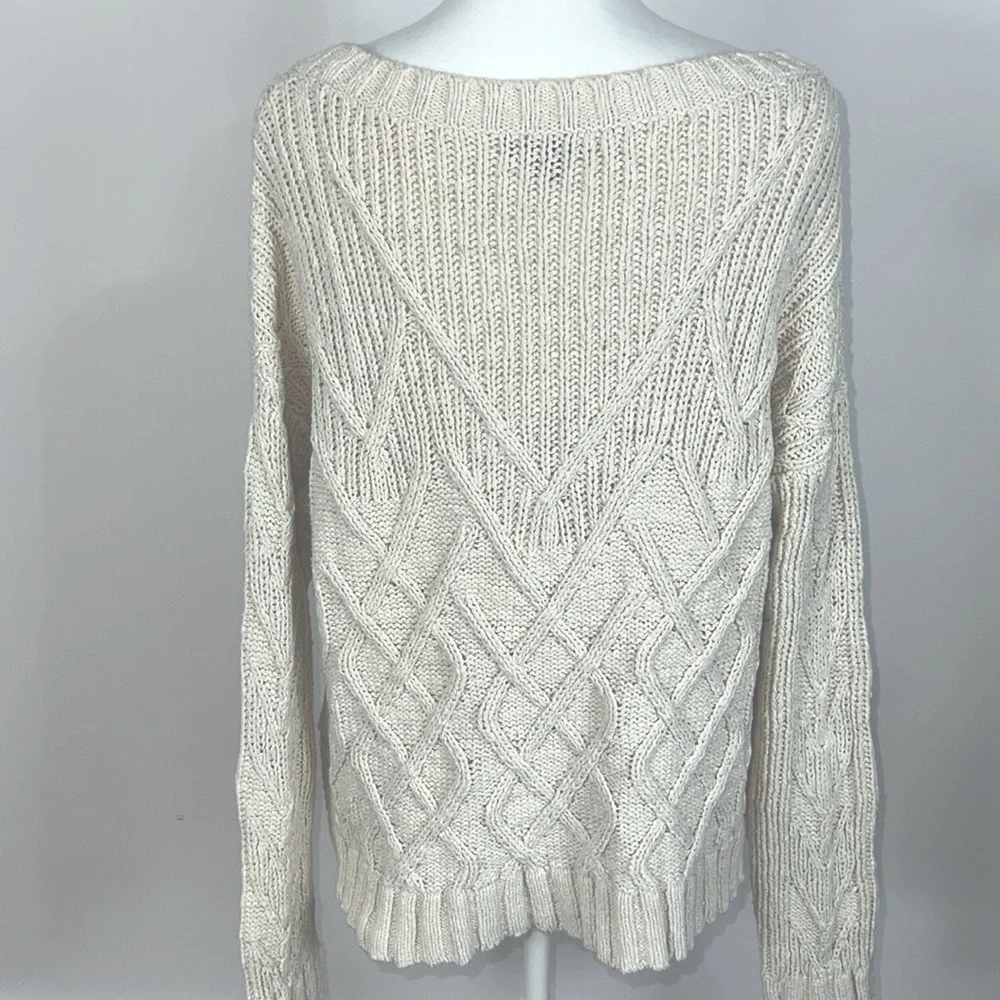J. Crew cream knit sweater oversized small